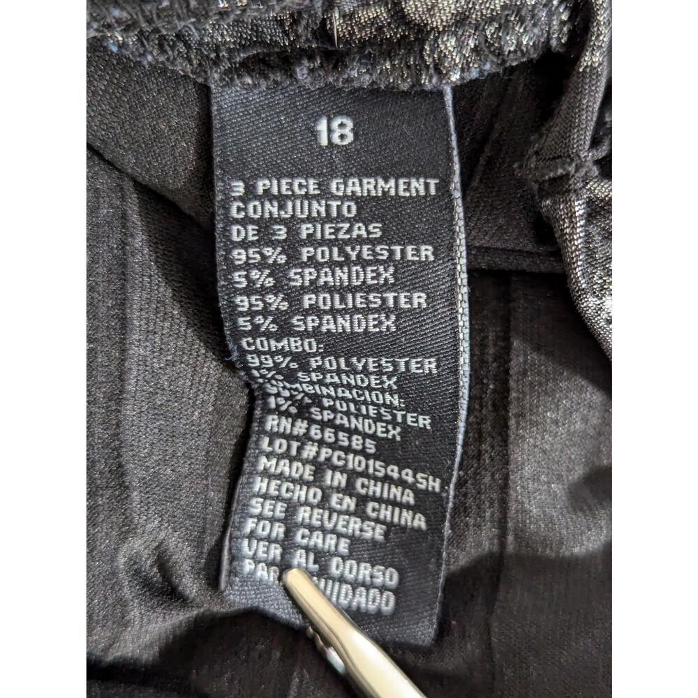 Perceptions! Black & Silver Metallic Brushed Ruff… - image 6